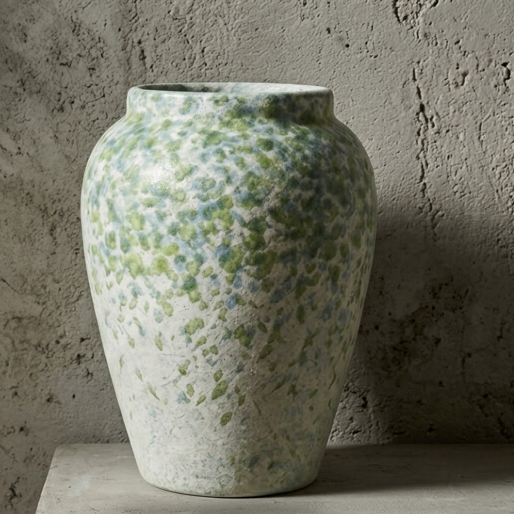 Coastal Seafoam Gradient Speckled Vase