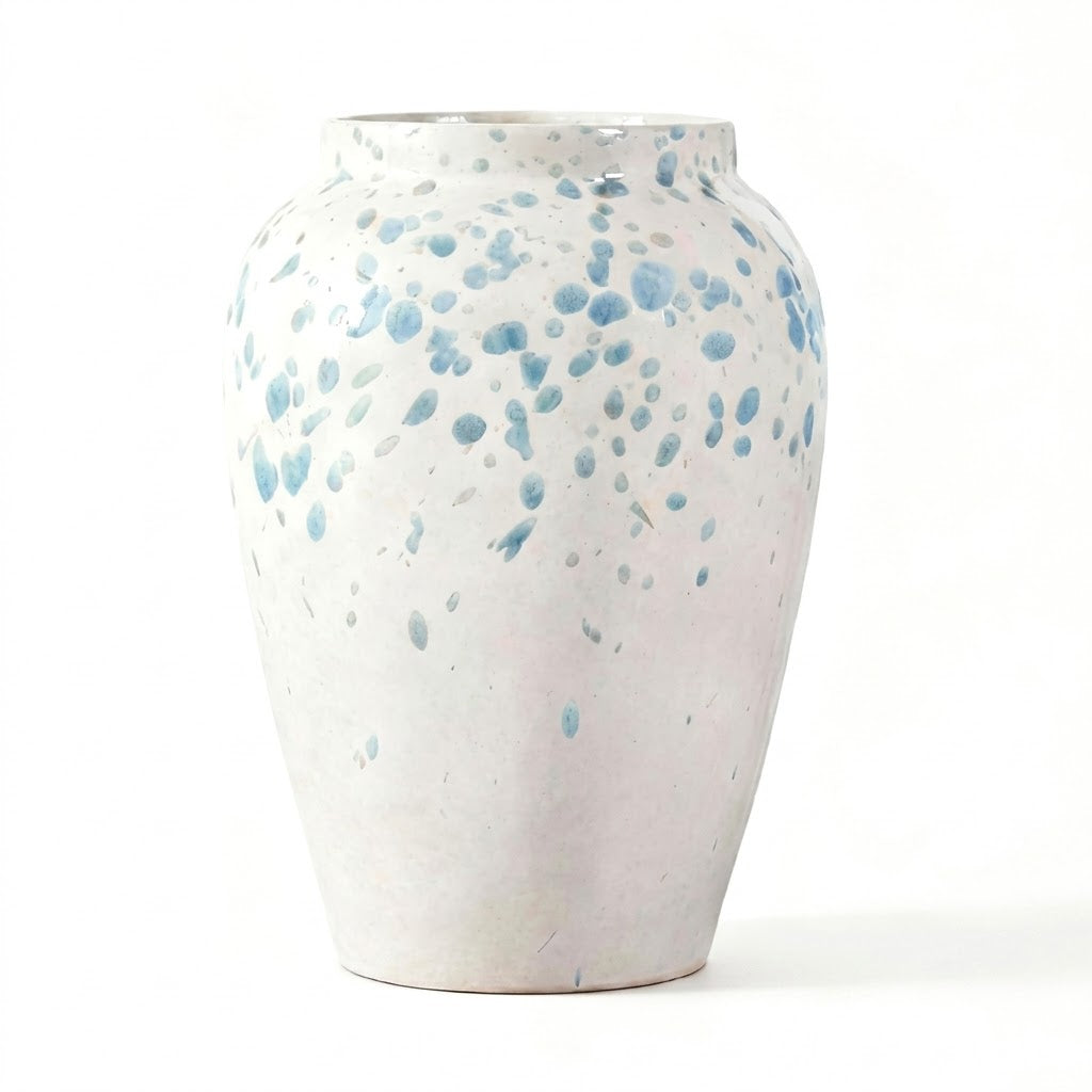 Watercolor Blue Splatter Ceramic Vase