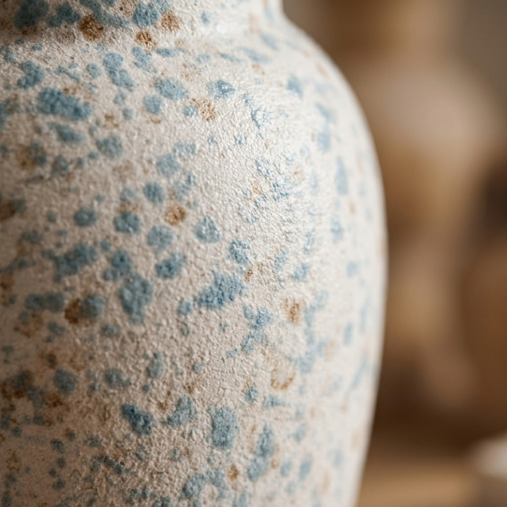 Coastal Blue & Sand Speckled Ceramic Vase