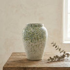 Coastal Seafoam Gradient Speckled Vase