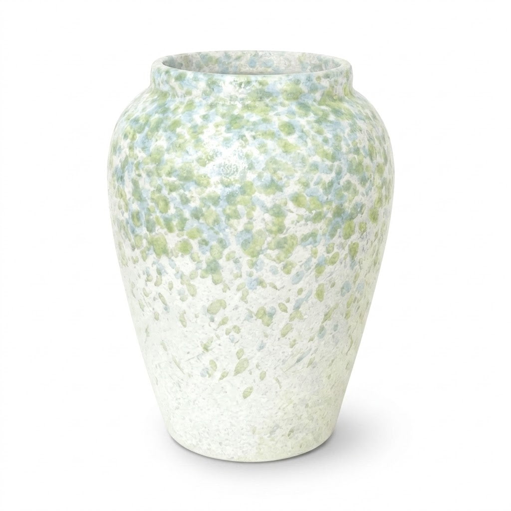 Coastal Seafoam Gradient Speckled Vase