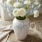 Watercolor Blue Splatter Ceramic Vase