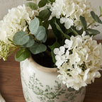 Rustic Sage Green Botanical Crackle Glaze Vase