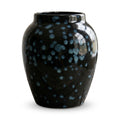 Obsidian & Blue Speckled Ceramic Vase