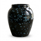 Obsidian & Blue Speckled Ceramic Vase