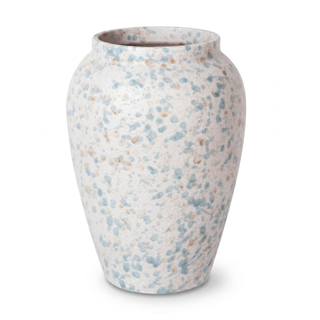 Coastal Blue & Sand Speckled Ceramic Vase