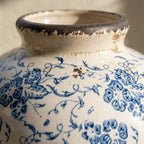 Antique-Style Blue and White Floral Crackle Glaze Vase