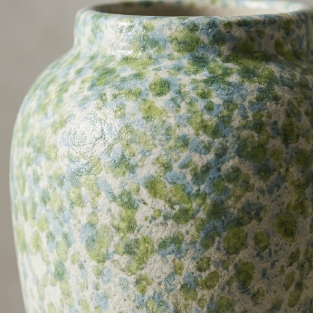 Coastal Seafoam Gradient Speckled Vase